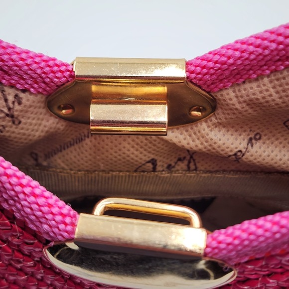 Vintage Pier Giorgio Woven Shoulder Bag Bright Multicolor Italian Straw Elegant - Picture 8 of 8